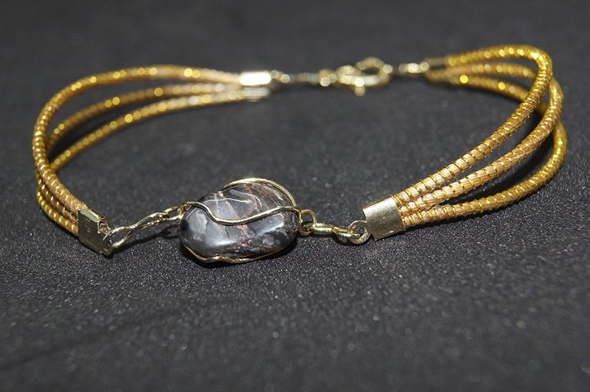 bracelet or végétal capim dourado artisanat brésilien